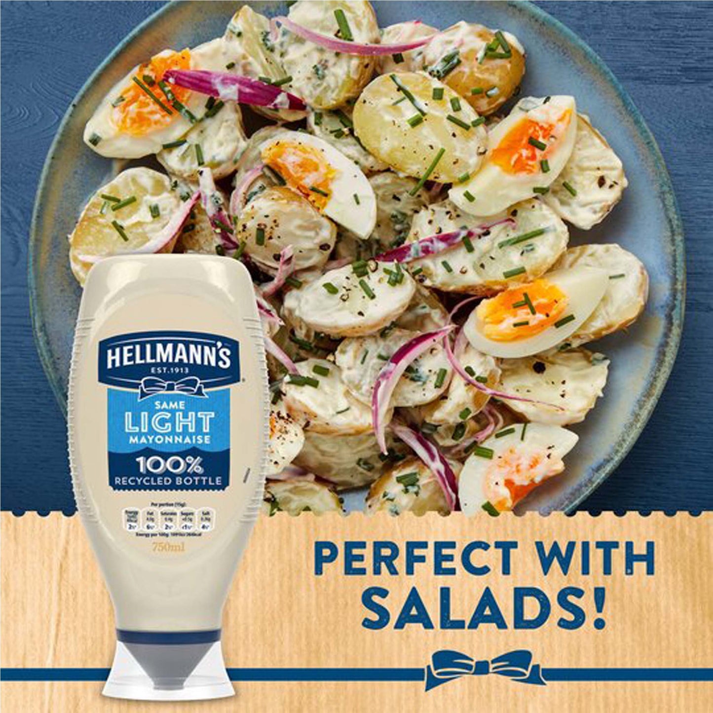 Hellmann's Light Squeezy Mayonnaise 750Ml