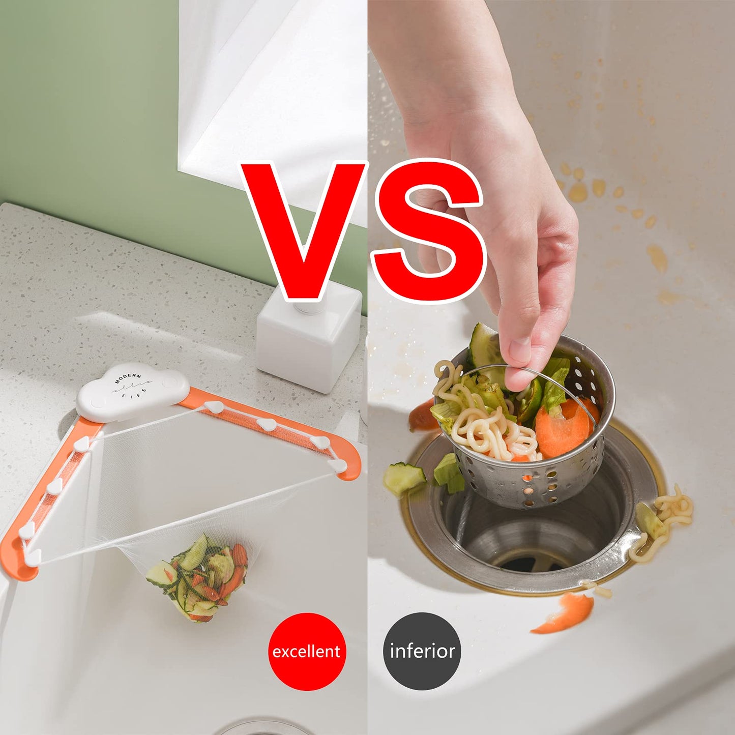 Triangular Cloud Sink Drain Rack Kitchen Garbage Filter Screen Dish