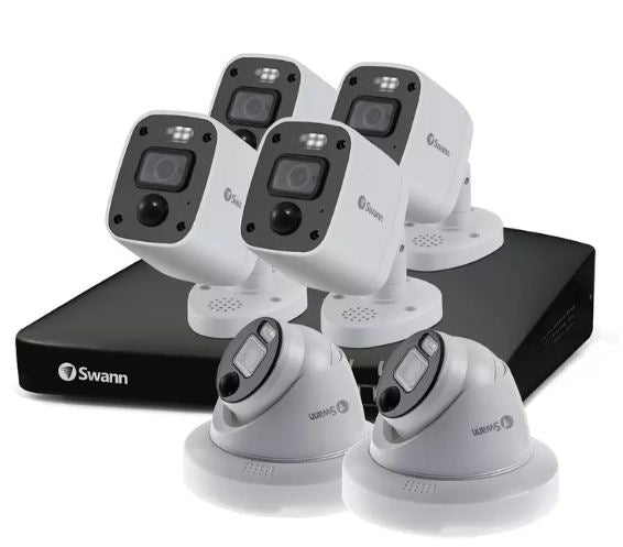 Swann 8 Channel 2TB DVR Recorder with 4 x 4k Full HD Enforcer™ Bullet Camera & 2 x 4k Full HD Enforcer™ Dome Cameras, SWDVK-446802MQB2D-EU