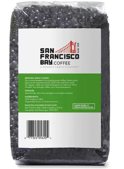 San Francisco Bay Organic Rainforest Blend Whole Bean Coffee, 908g