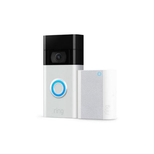 RING Video Doorbell (2nd Gen) & Chime Bundle - Satin Nickel