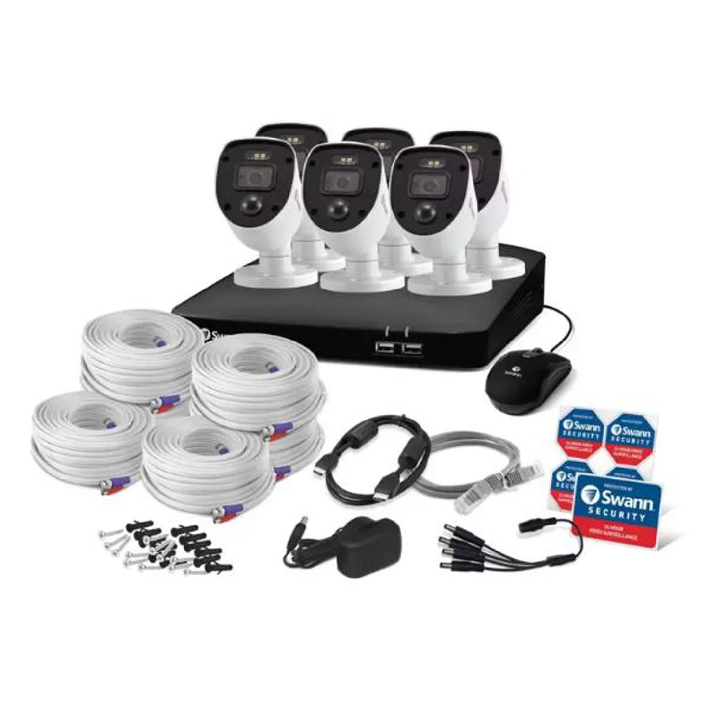 Swann 8 Channel 1TB DVR Recorder with 6 x 1080p Full HD Enforcer Cameras, SWDVK-846806SL